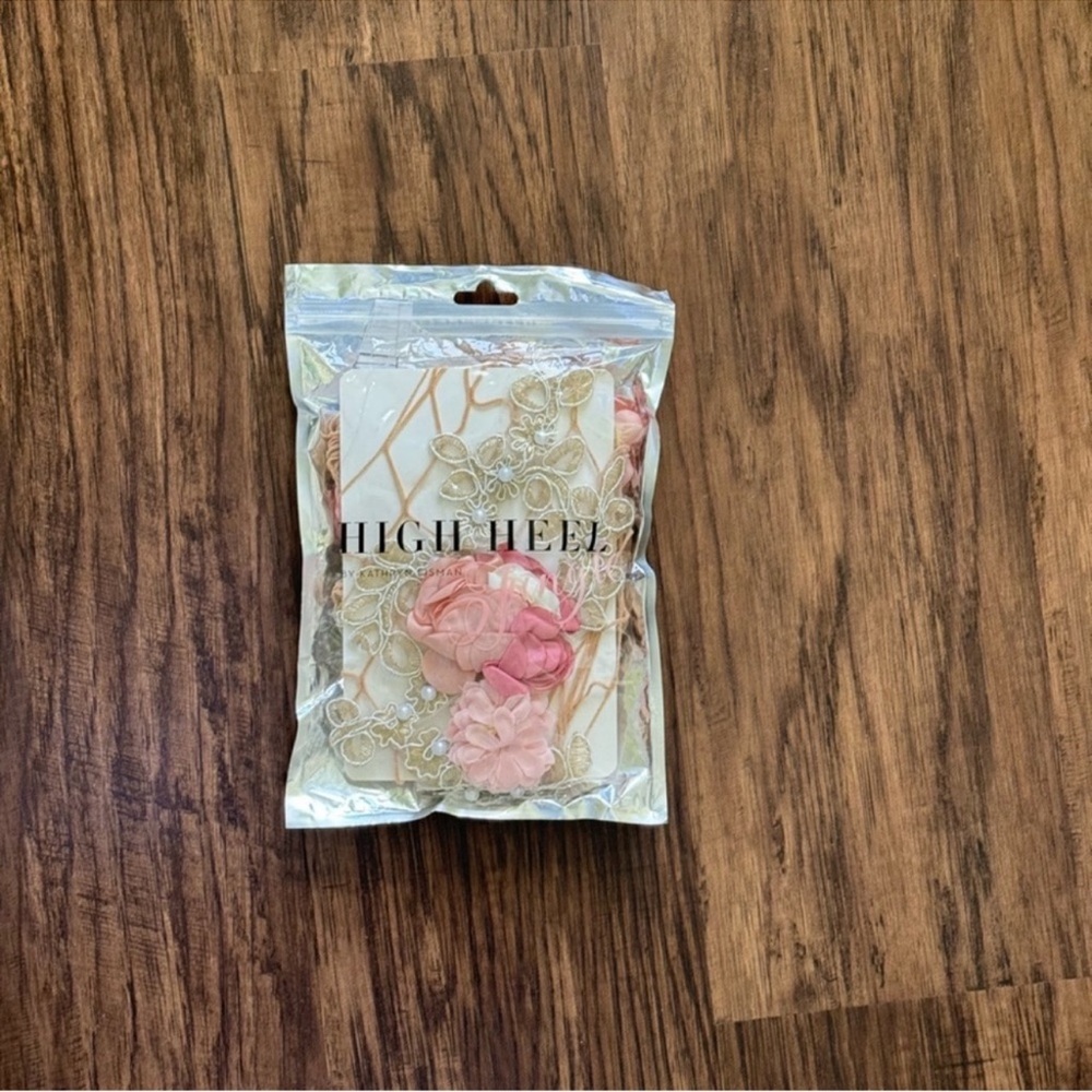 Free People Floral Net Tights with Pink and Cream Accents - Picture 2 of 7